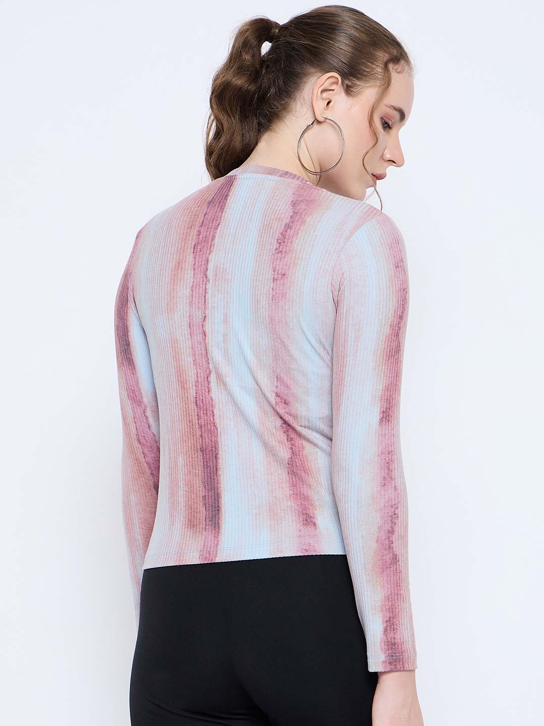Madame Abstract Print Crew Neck Loose Fit Rust Top - Image 6