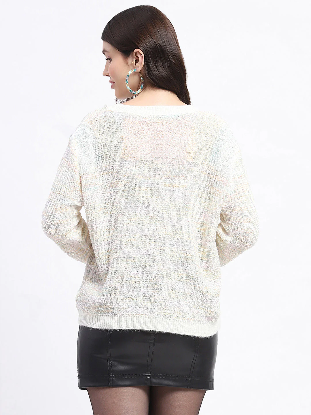 Madame Knit Crew Neck Multicolor Sweater - Image 6