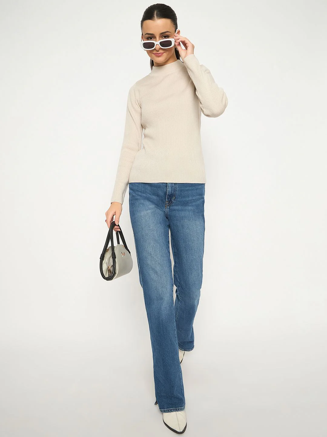 Madame Mock Neck Beige Skeeve - Image 2