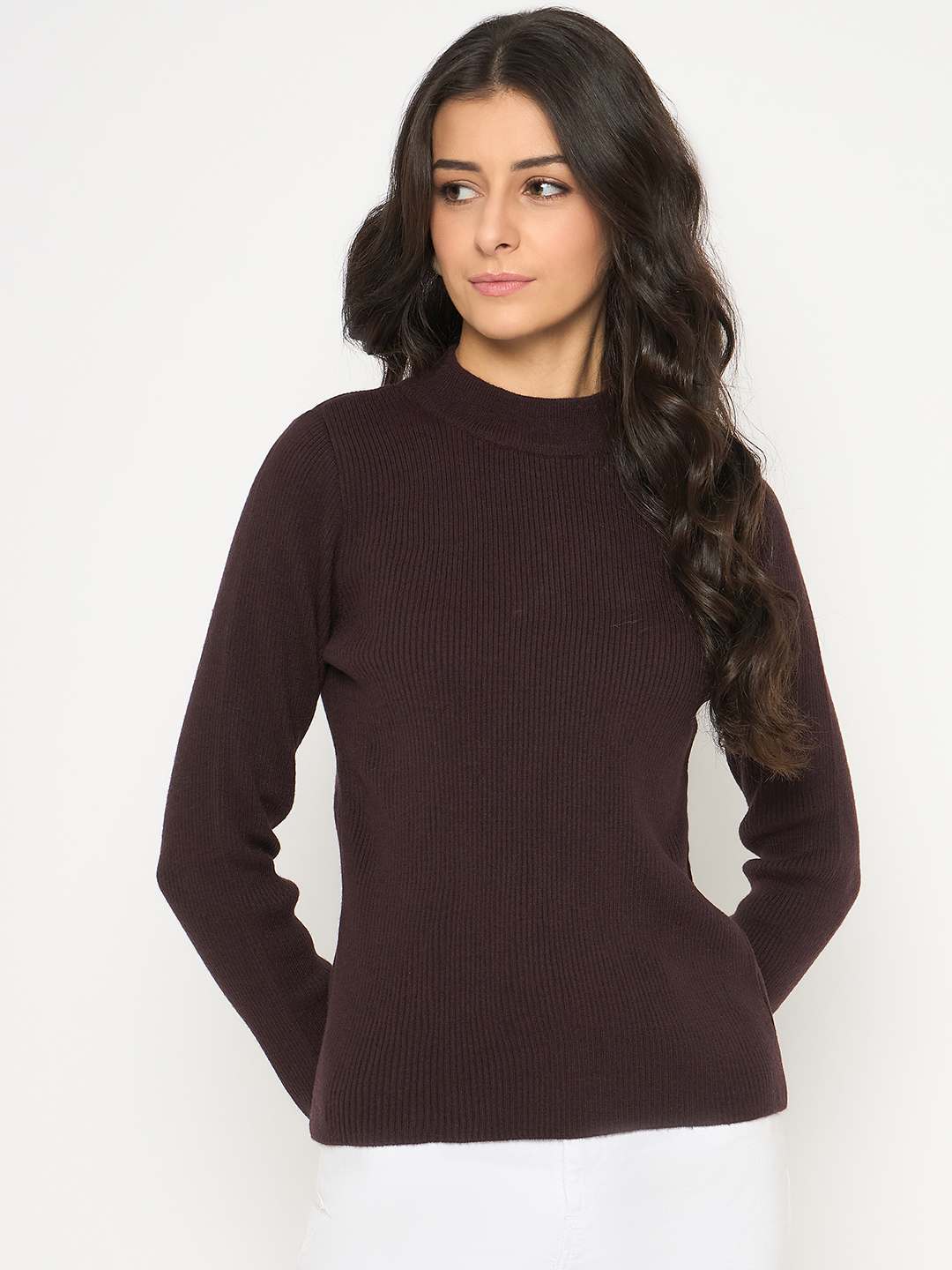 Madame Mock Neck Brown Skeeve - Image 3