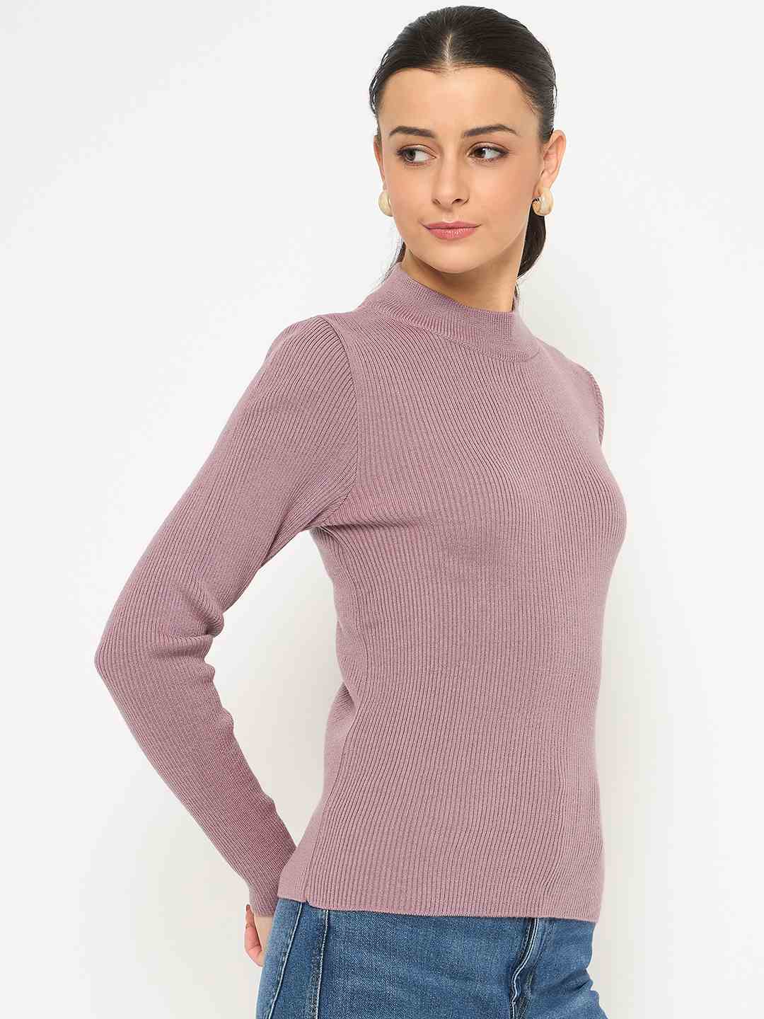 Madame Acrylic Mock Neck Garnet Skeeve - Image 4
