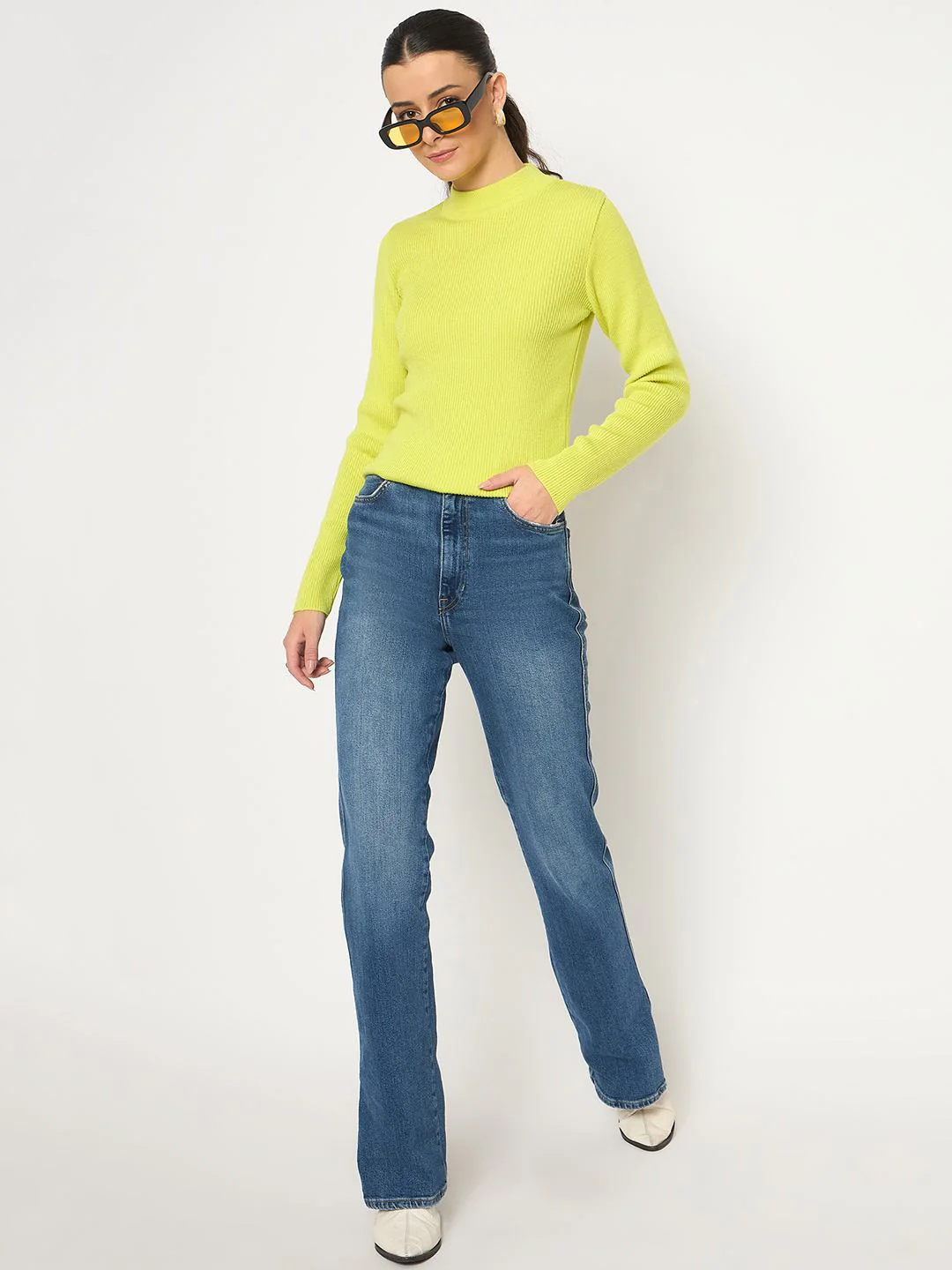 Madame Mock Neck Lemon Yellow Skeeve - Image 2