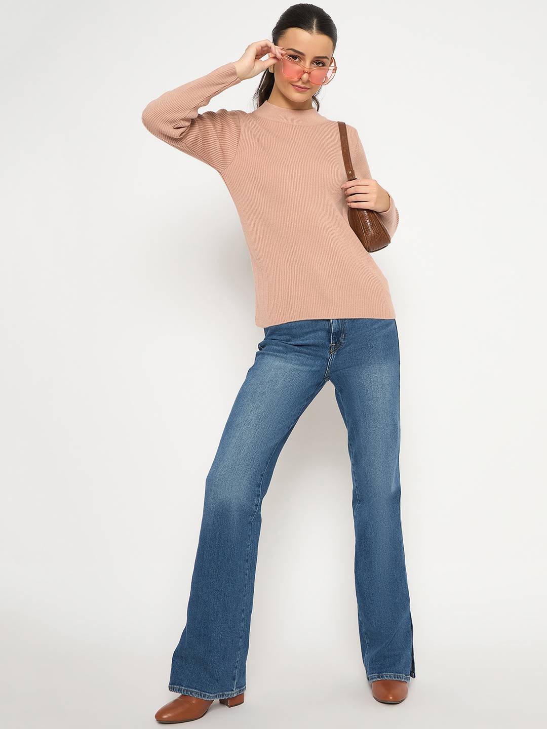 Madame Mock Neck Peach Skeeve - Image 2