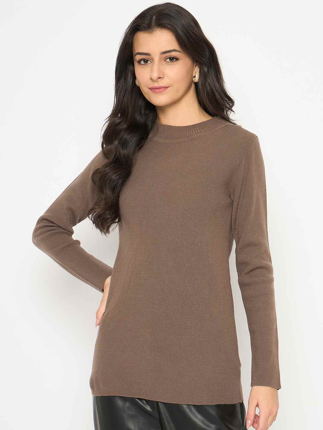 Madame Mock Neck Solid Mint Chocolate Skeeve - Image 3