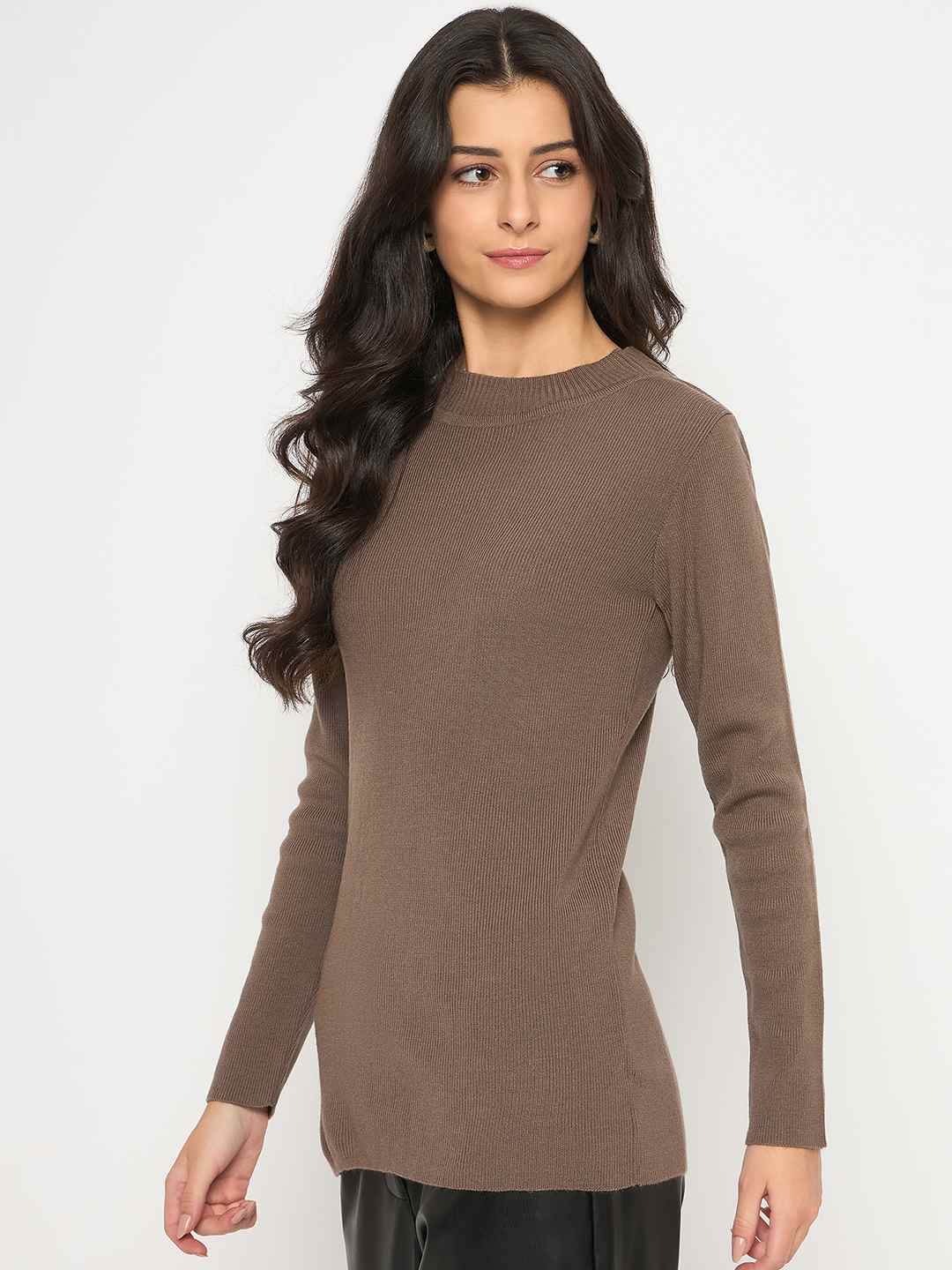 Madame Mock Neck Solid Mint Chocolate Skeeve - Image 5
