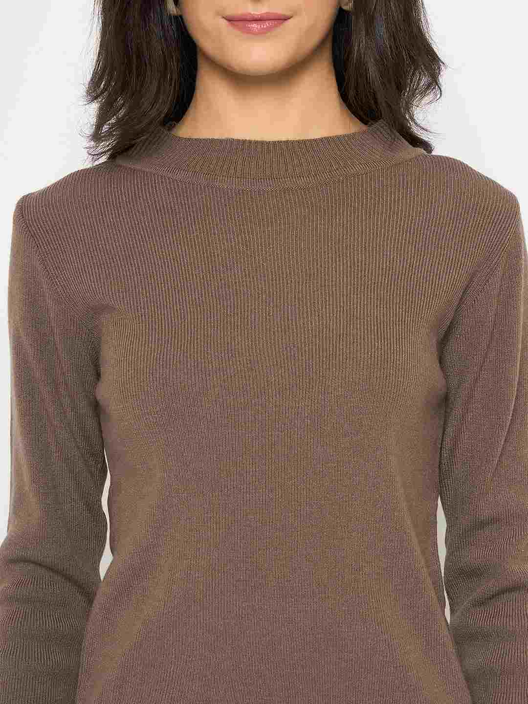 Madame Mock Neck Solid Mint Chocolate Skeeve - Image 7