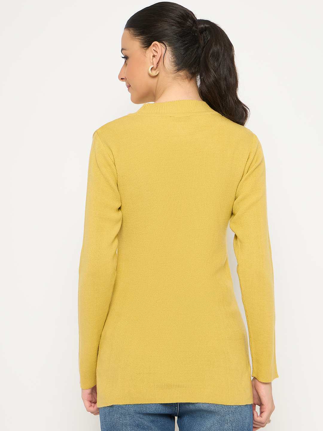 Madame Mock Neck Solid Yellow Skeeve - Image 6