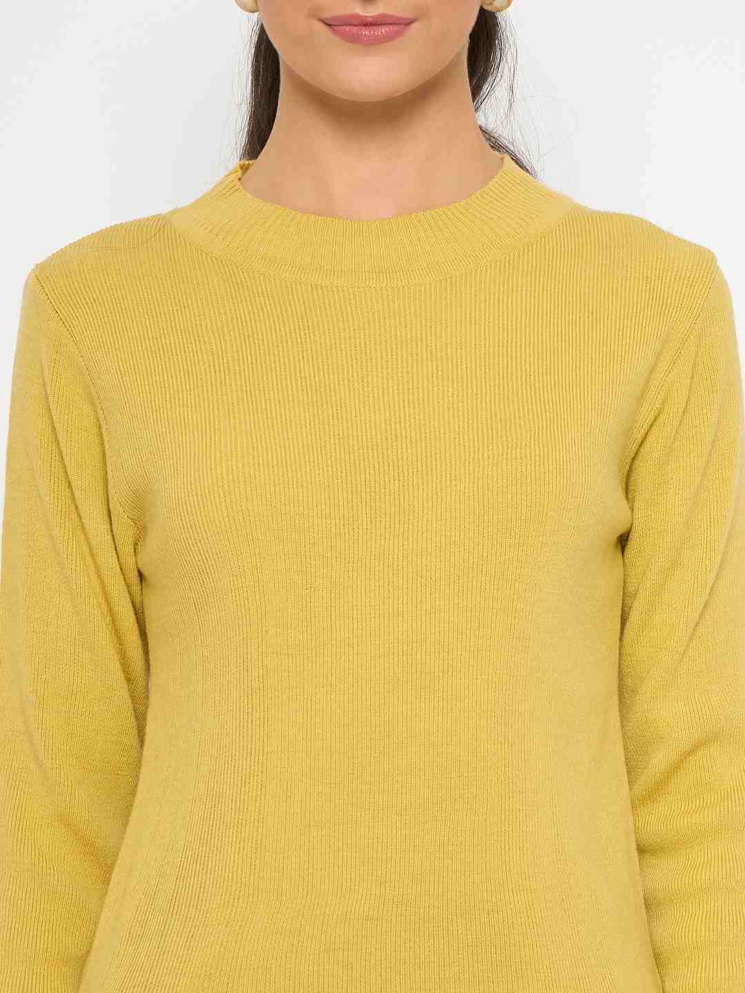 Madame Mock Neck Solid Yellow Skeeve - Image 7