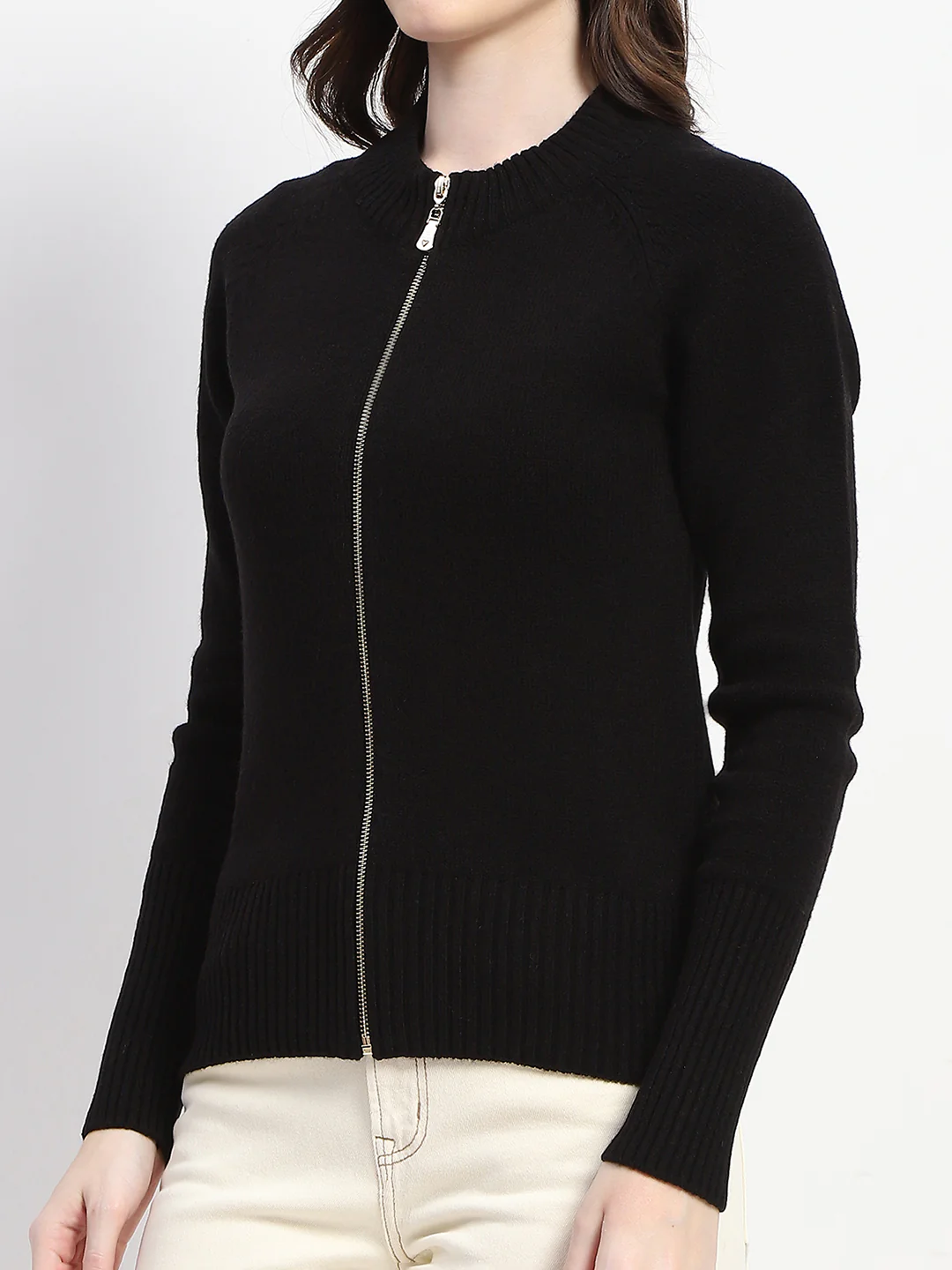Madame Black Mock Neck Knit Sweater - Image 6