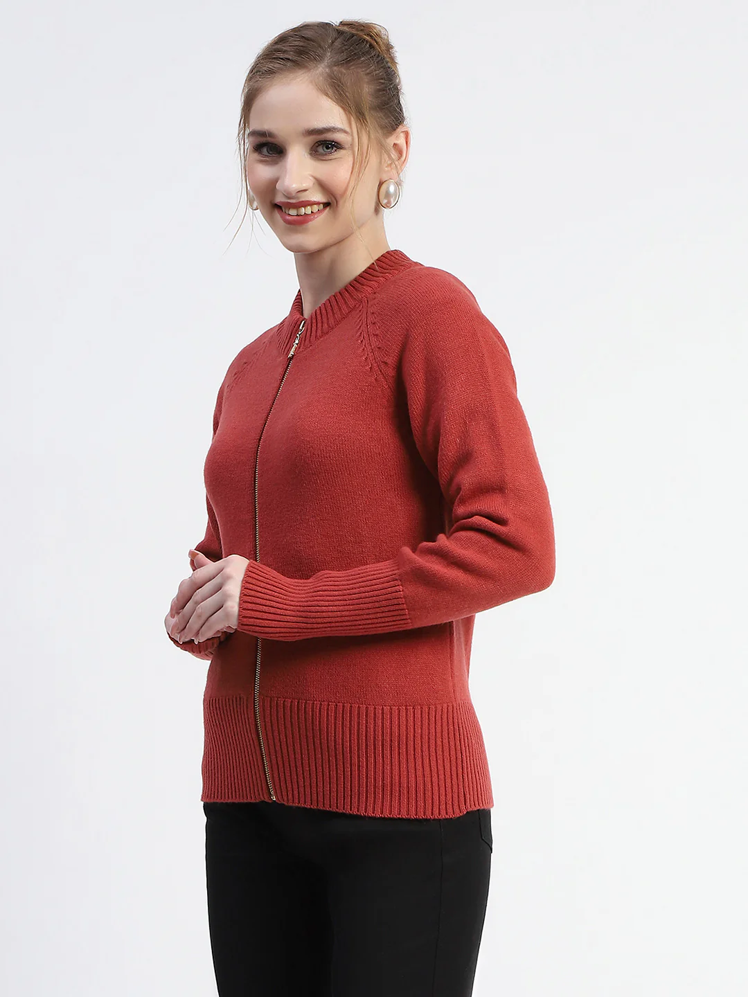 Madame Blush Full-Zip Knit Sweater - Image 4