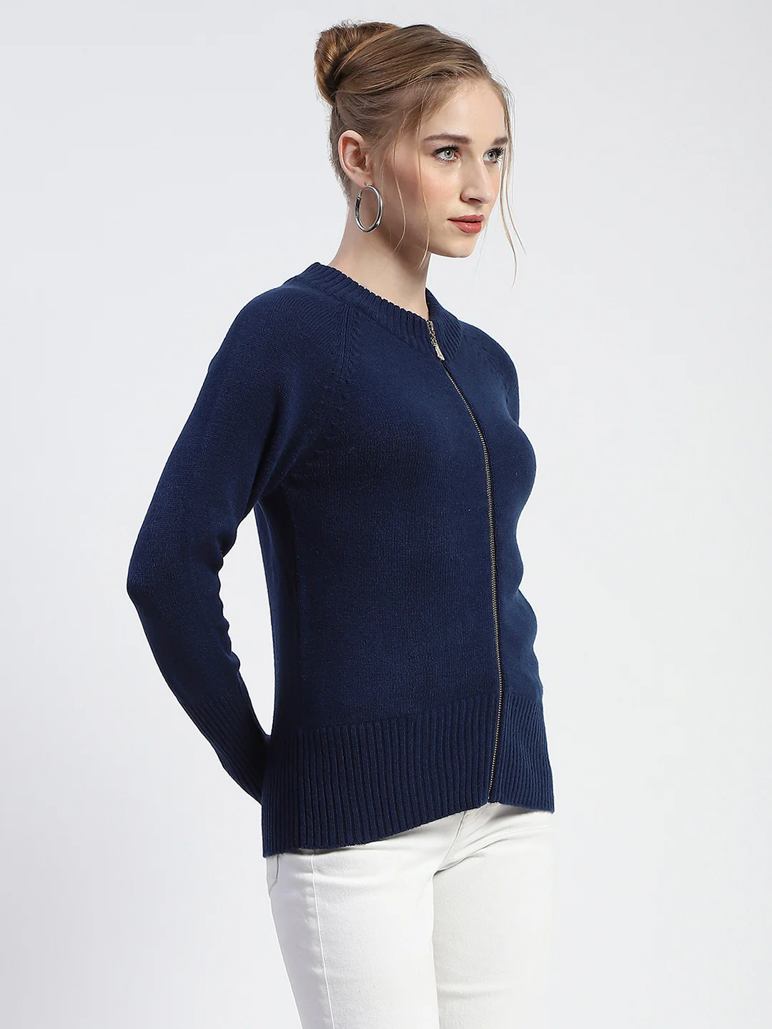 Madame Blue Full-Zip Knit Sweater - Image 3