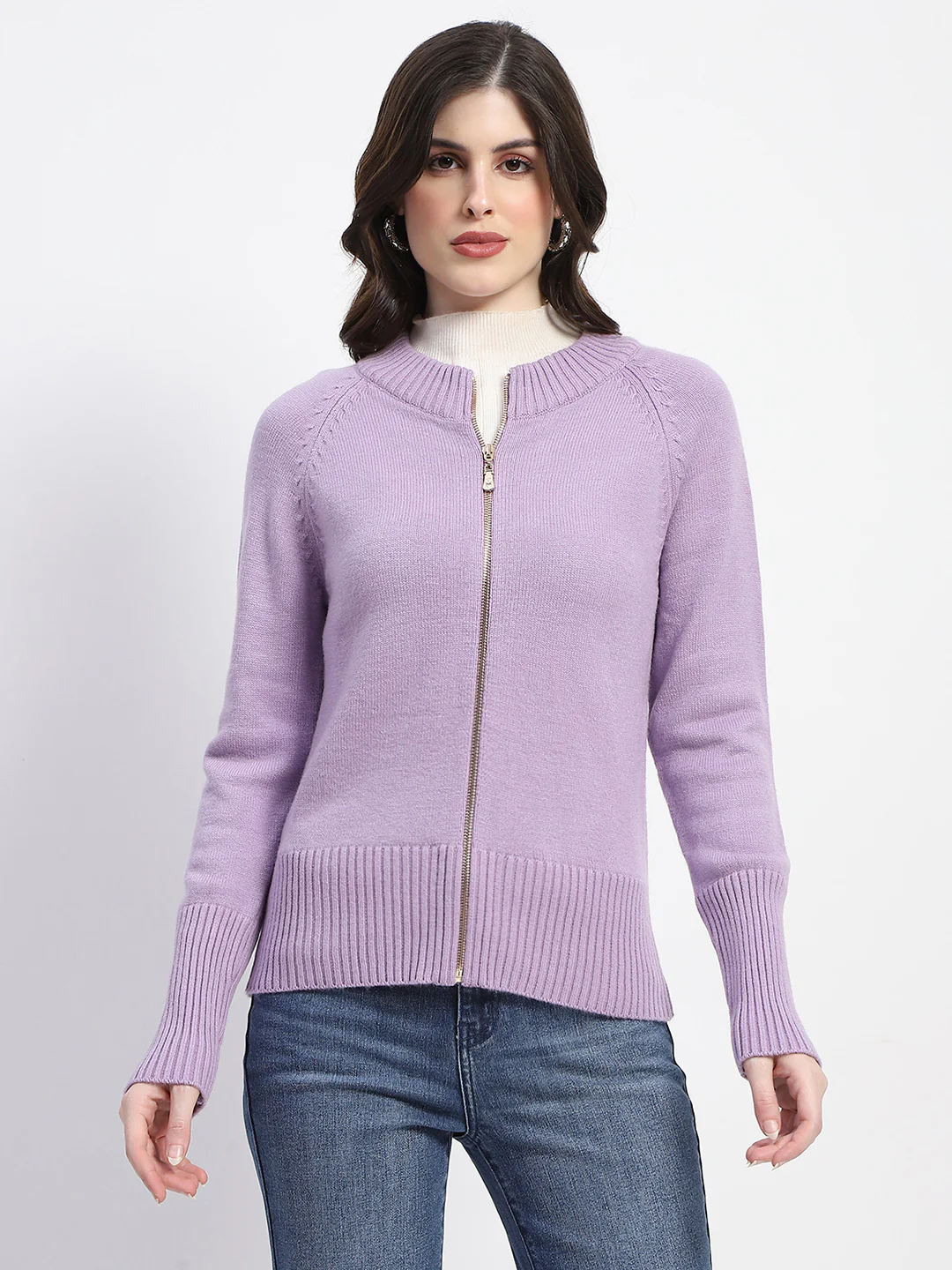 Madame Knit Lilac Mock Neck Sweater