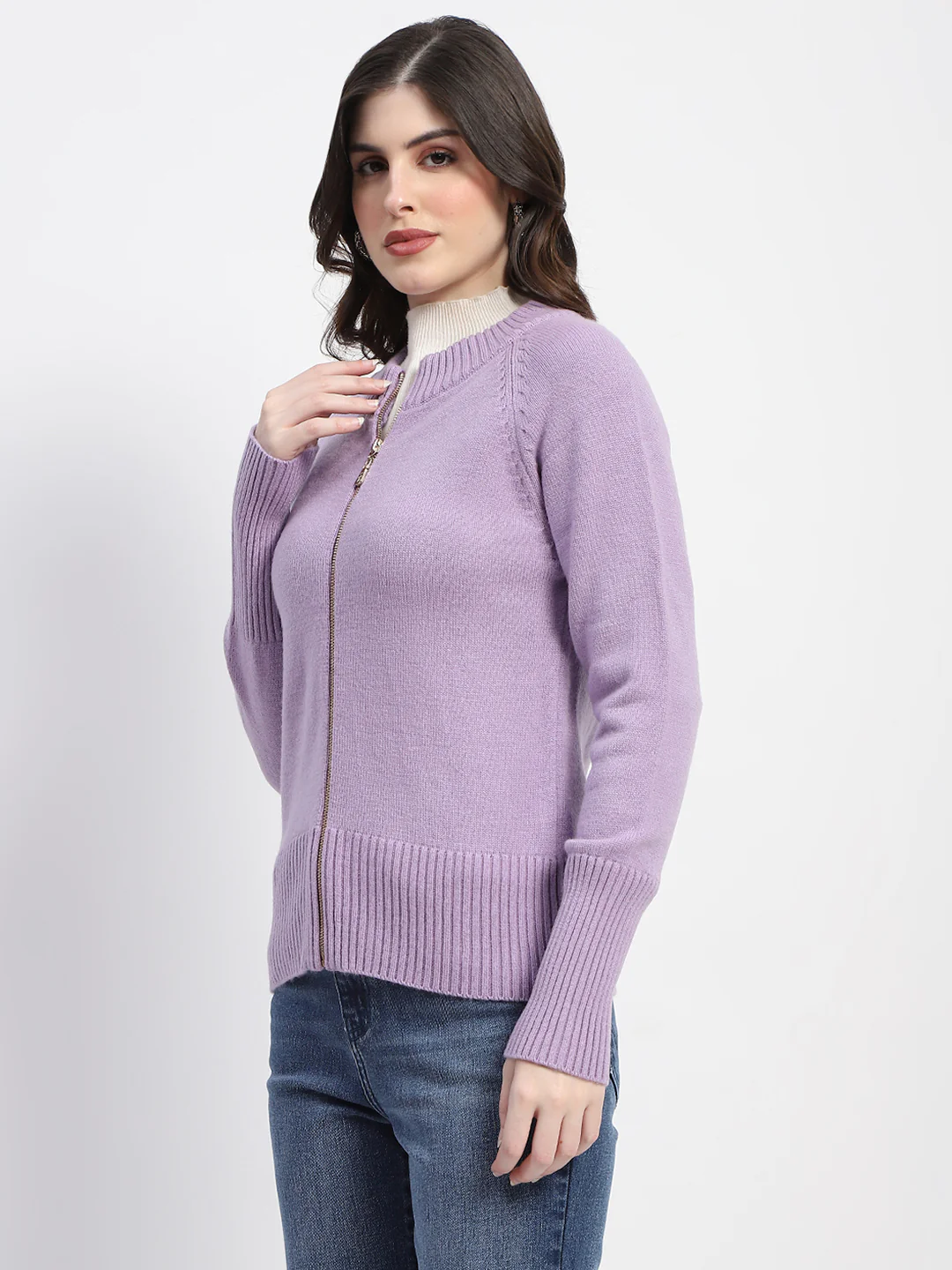 Madame Knit Lilac Mock Neck Sweater - Image 2