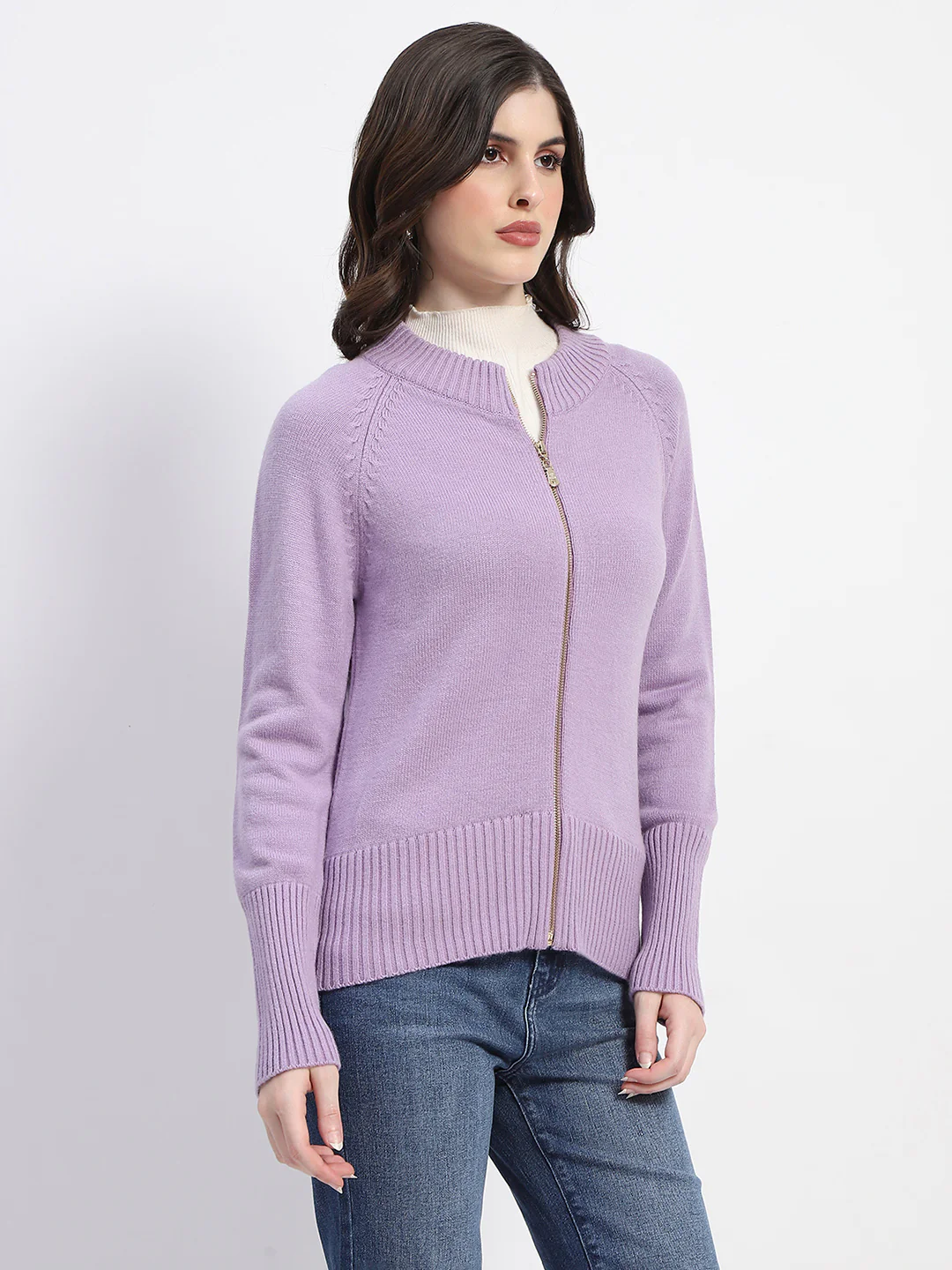 Madame Knit Lilac Mock Neck Sweater - Image 3