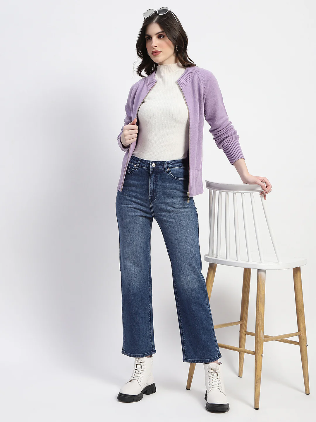 Madame Knit Lilac Mock Neck Sweater - Image 5