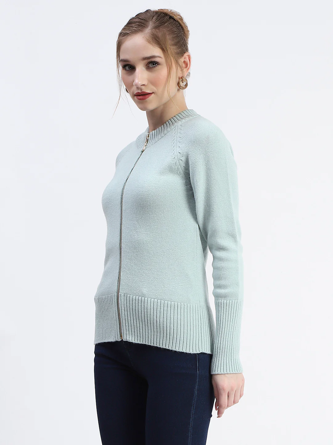 Madame Mint Full-Zip Knit Sweater - Image 2