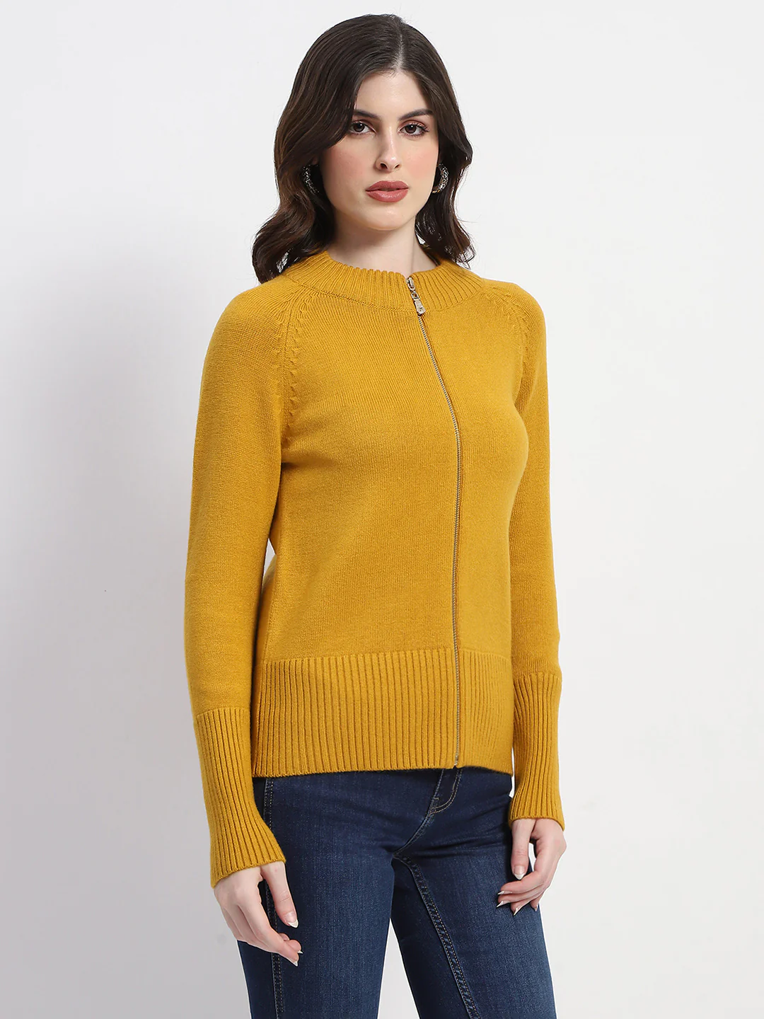 Madame Knit Mustard Mock Neck Sweater - Image 3