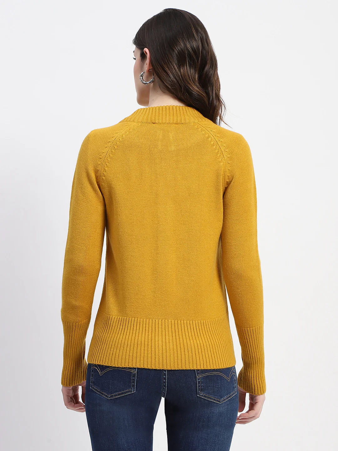 Madame Knit Mustard Mock Neck Sweater - Image 4