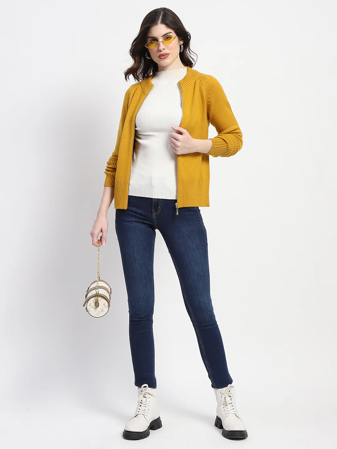 Madame Knit Mustard Mock Neck Sweater - Image 5