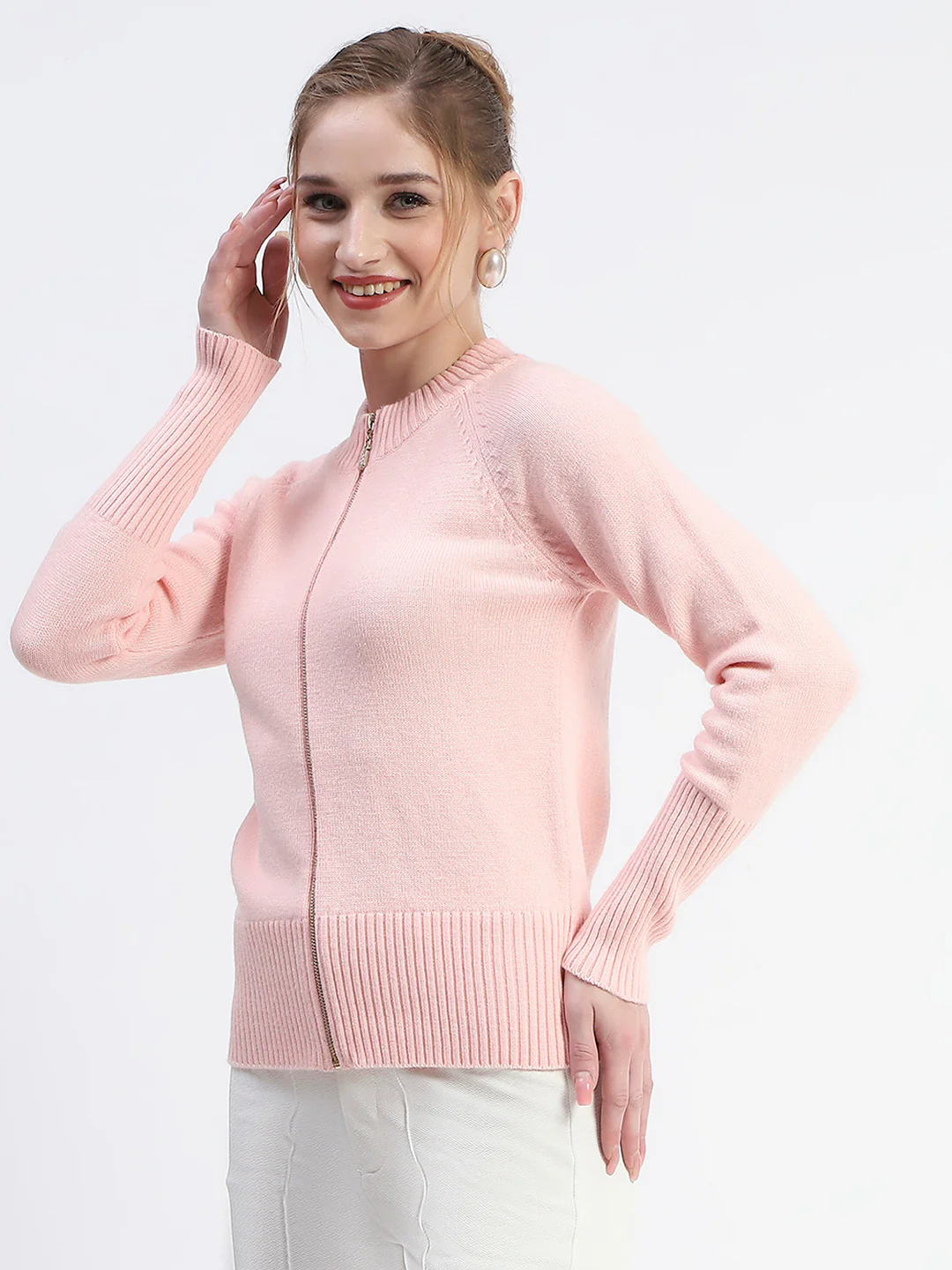 Madame Peach Full-Zip Knit Sweater - Image 2