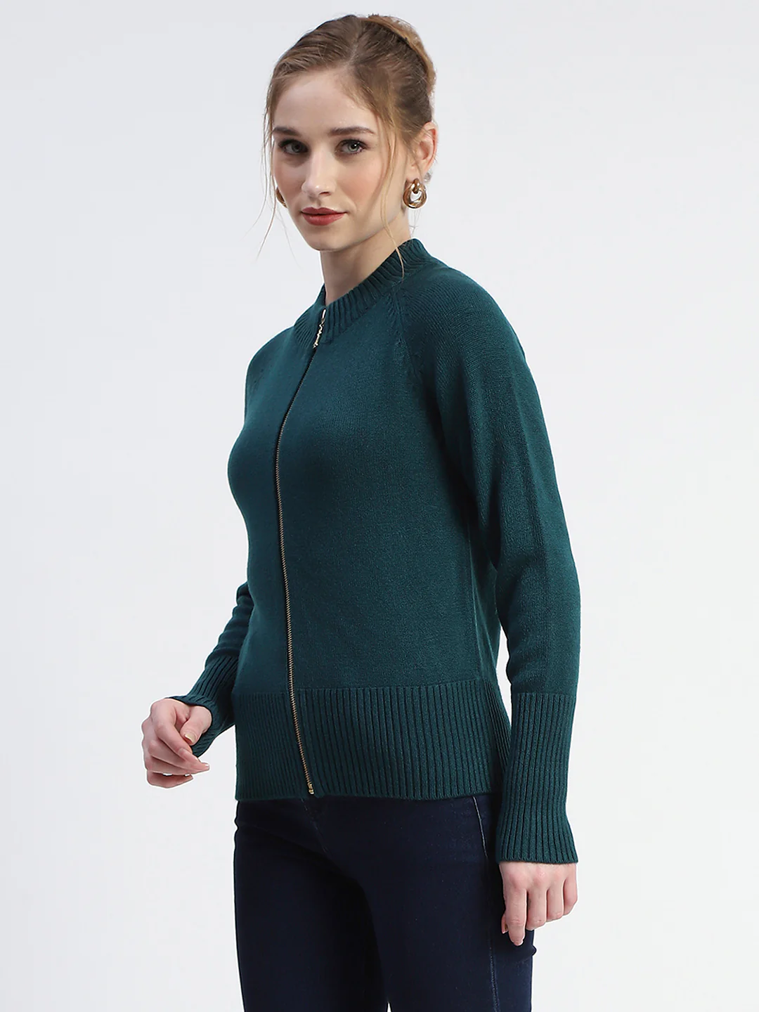 Madame Peacock Full-Zip Knit Sweater - Image 2