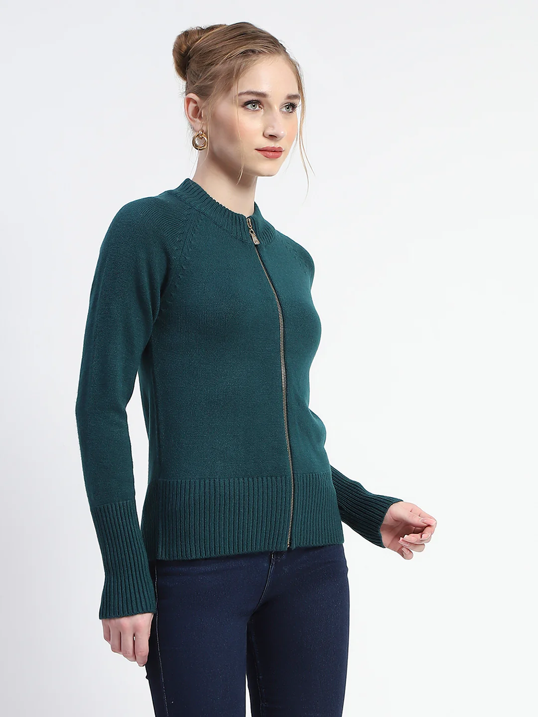 Madame Peacock Full-Zip Knit Sweater - Image 3