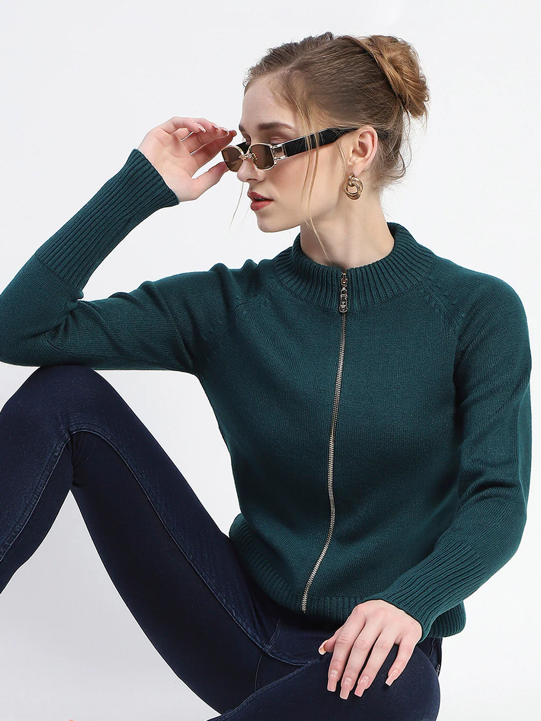 Madame Peacock Full-Zip Knit Sweater - Image 5