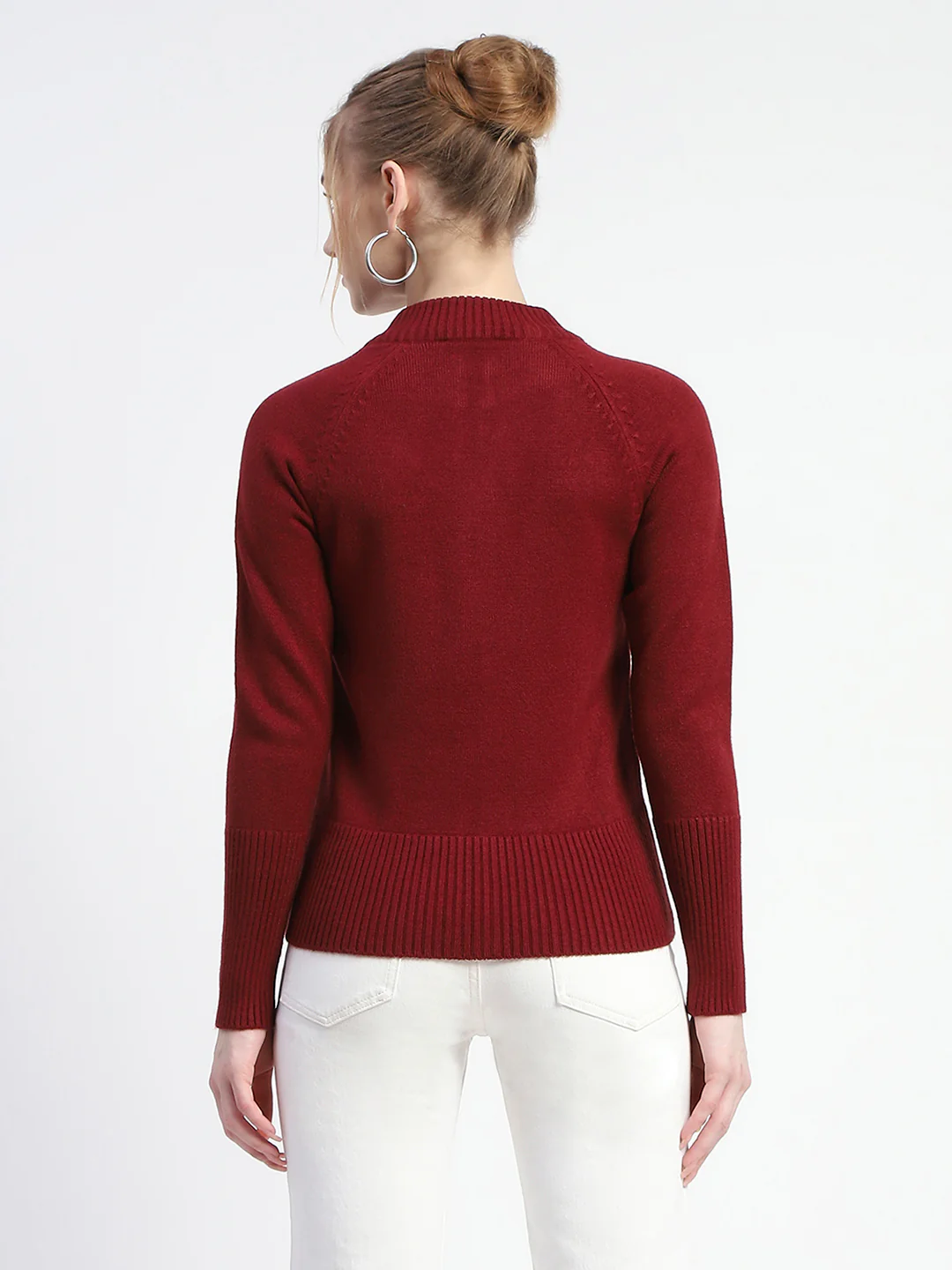 Madame Wine Full-Zip Knit Sweater - Image 4