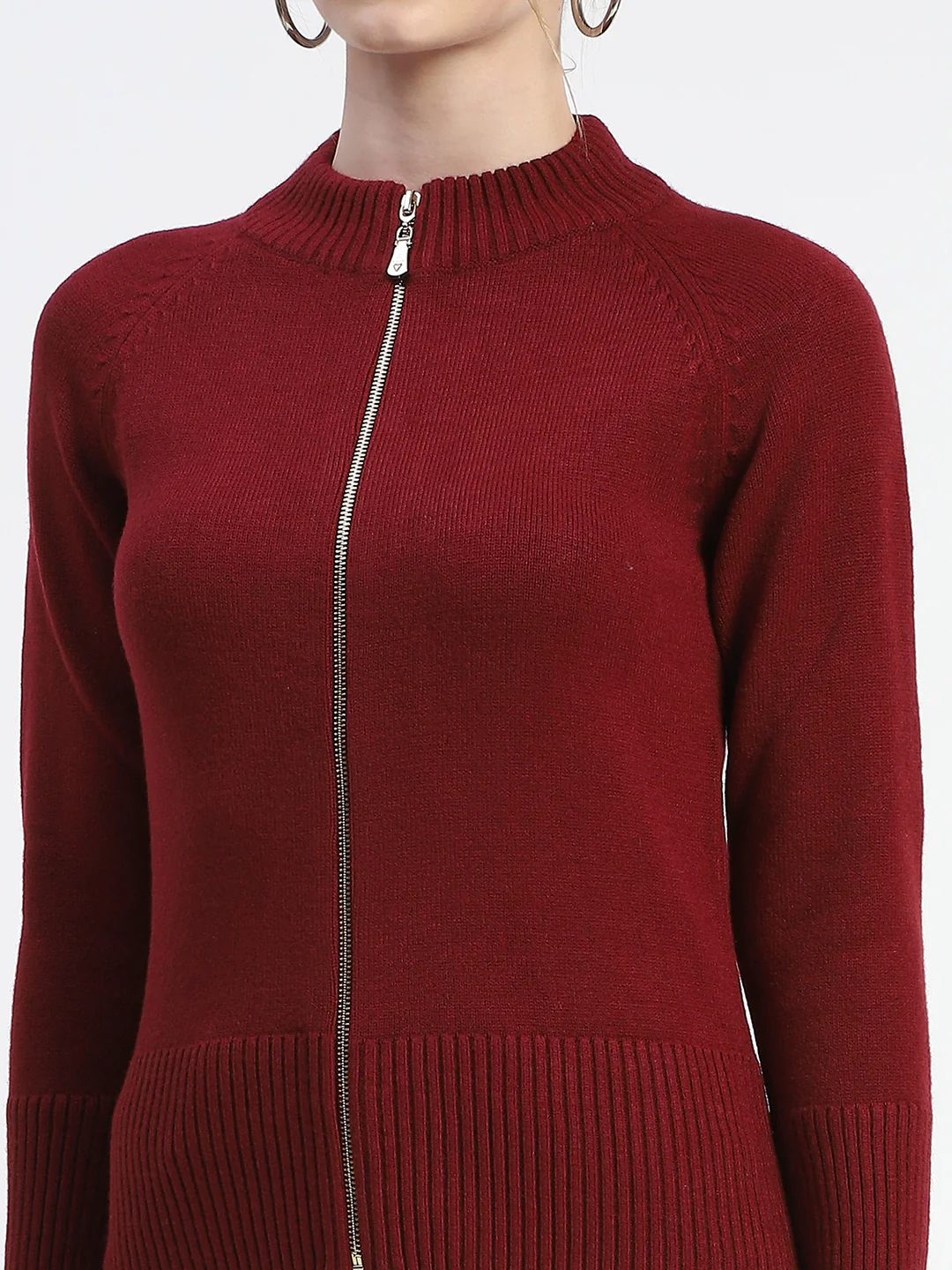 Madame Wine Full-Zip Knit Sweater - Image 6