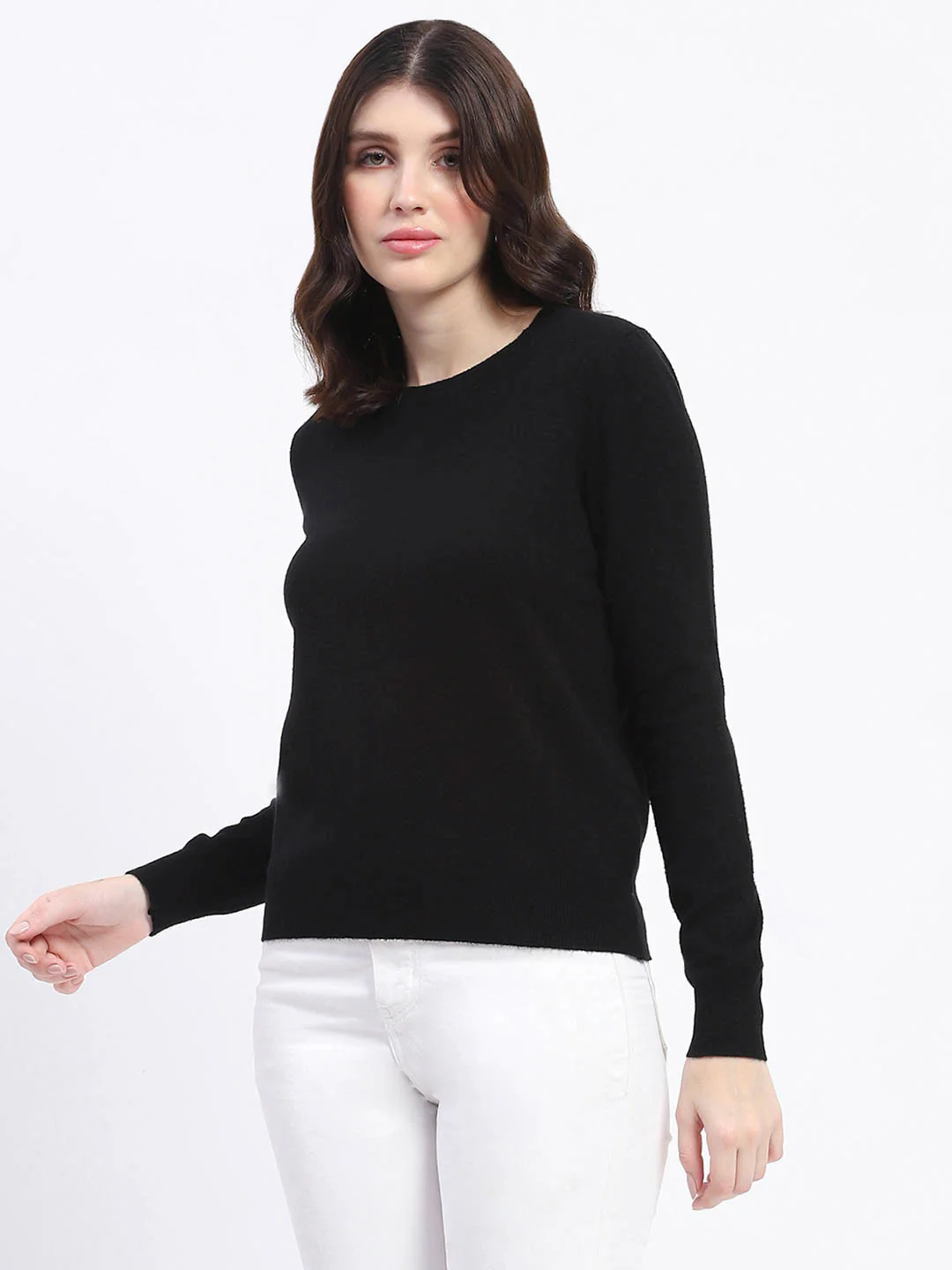 Madame Crew Neck Black Acrylic Sweater - Image 5