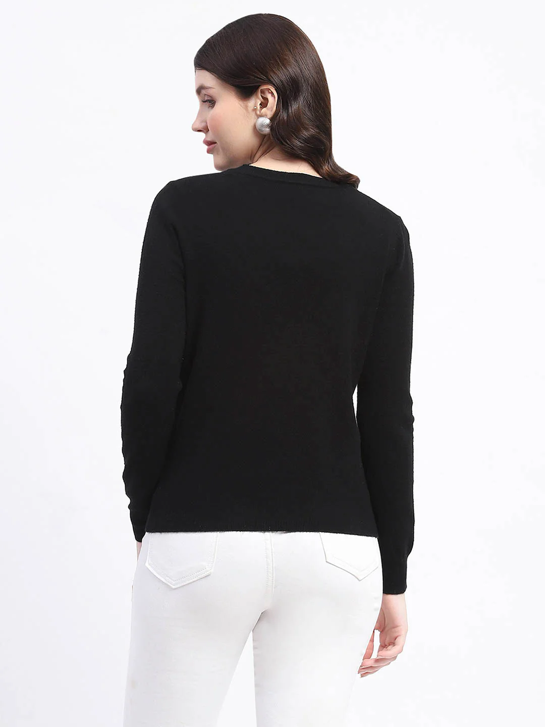 Madame Crew Neck Black Acrylic Sweater - Image 6