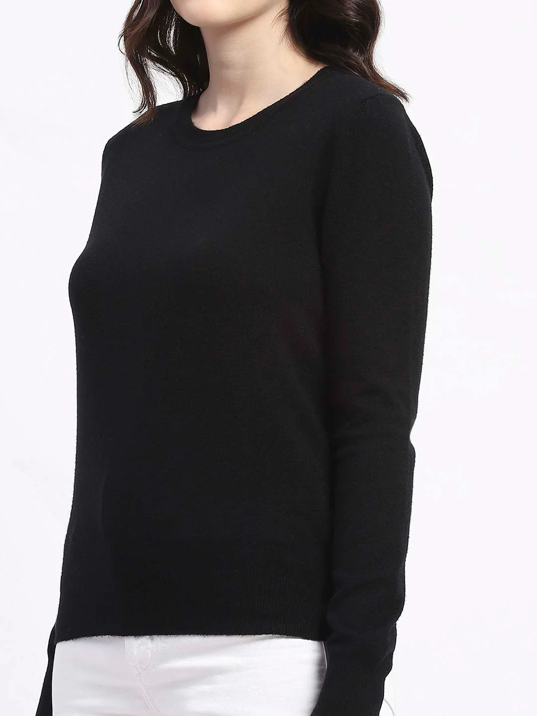 Madame Crew Neck Black Acrylic Sweater - Image 7