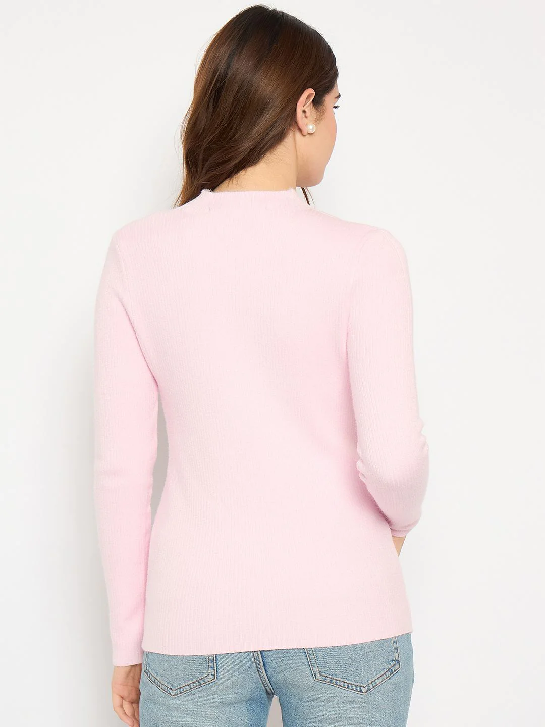 Madame Turtle Neck Full Sleeve Pink Sweater - Image 6