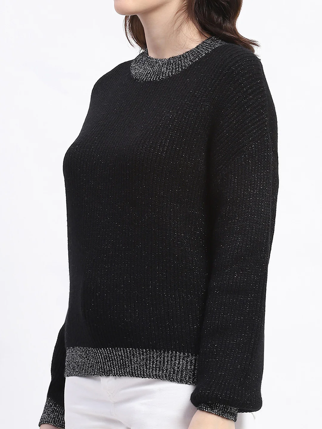 Madame Color Accented Black Buttoned Sweater - Image 7
