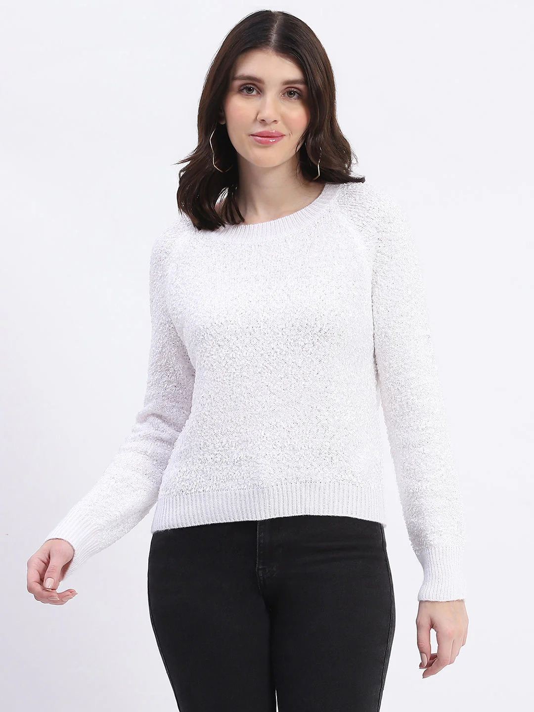 Madame Self Design Off White Sweater - Image 3