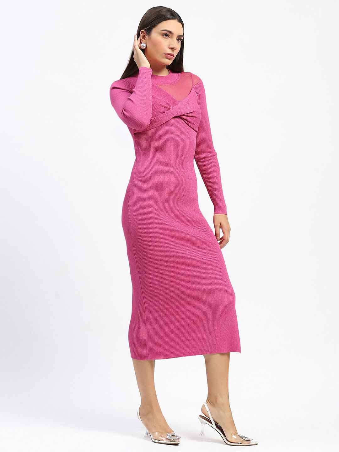 Madame Twisted Detailing Ribbed Bodycon Dress - Image 4