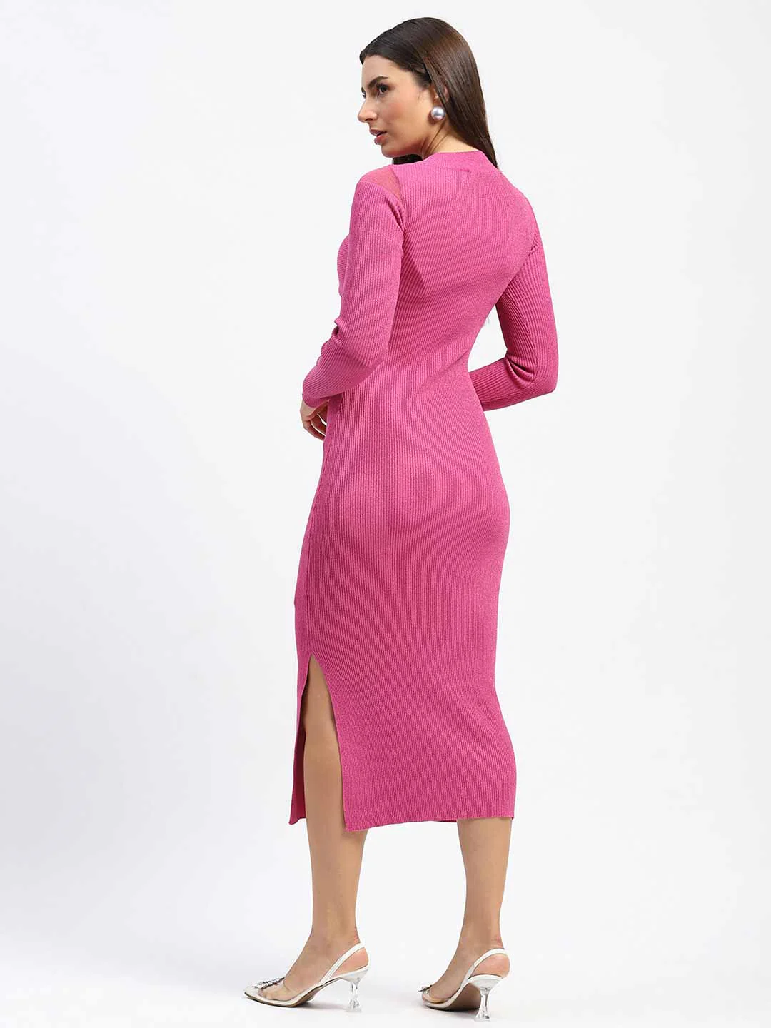 Madame Twisted Detailing Ribbed Bodycon Dress - Image 6