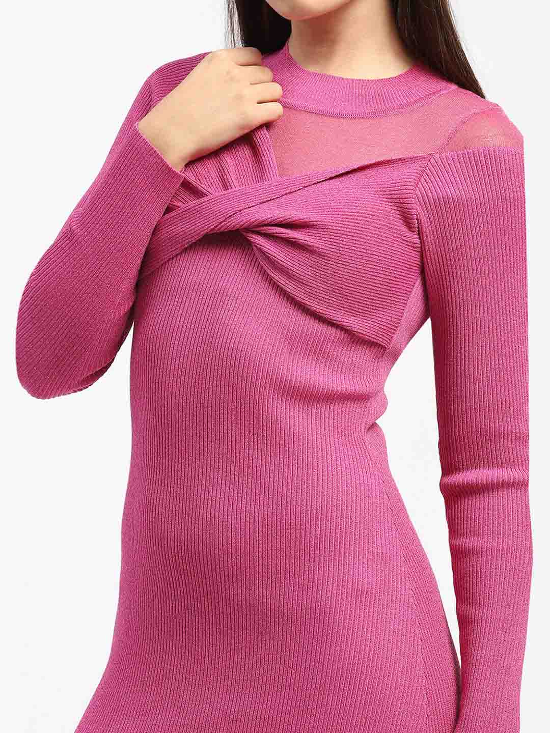 Madame Twisted Detailing Ribbed Bodycon Dress - Image 7