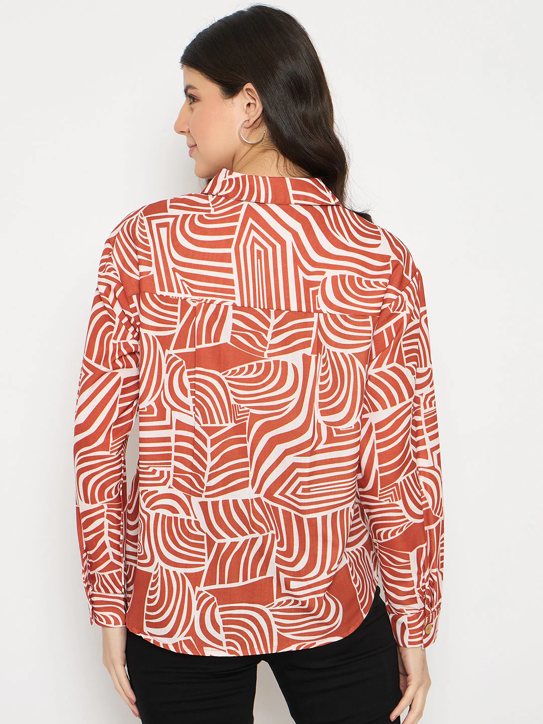 Madame All Over Print Rust Orange Shirt - Image 6