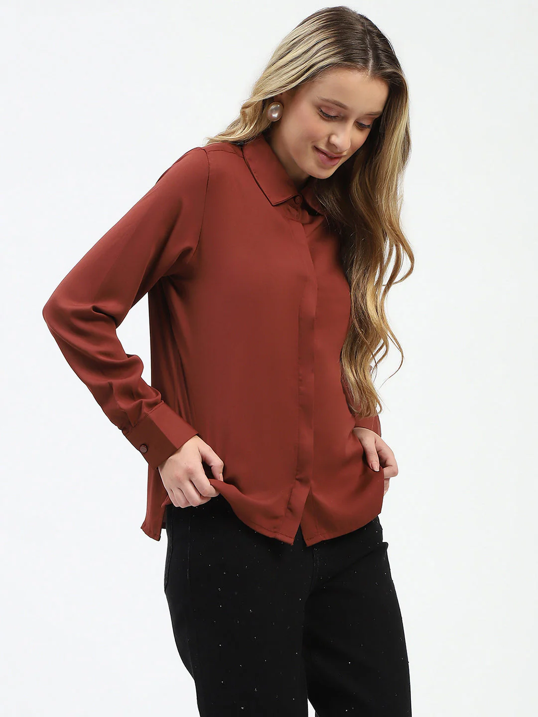 Madame Rust Button-Up Shirt with Classic Collar - Image 3