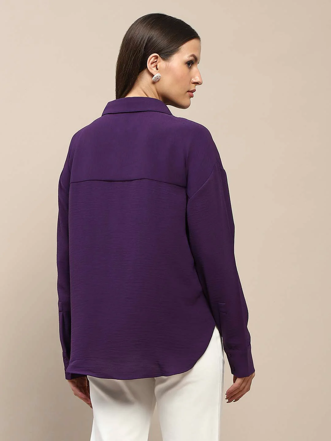 Madame Purple Print Sequin Embellished Shirt - Image 6