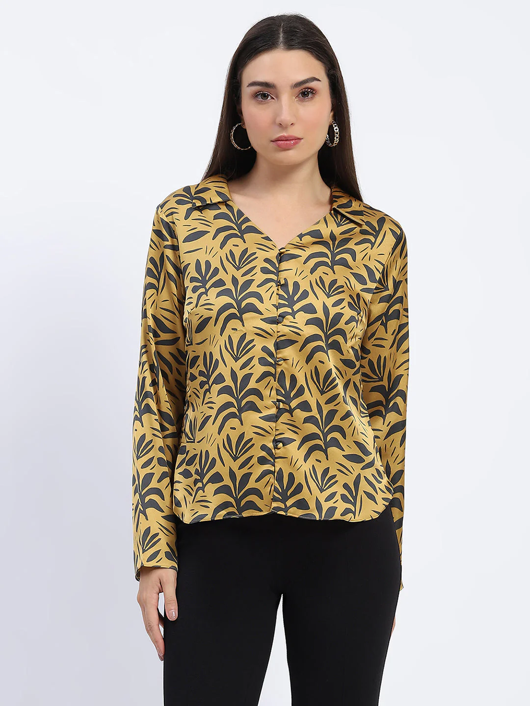 Madame Golden Leaf Print Shirt - Image 3