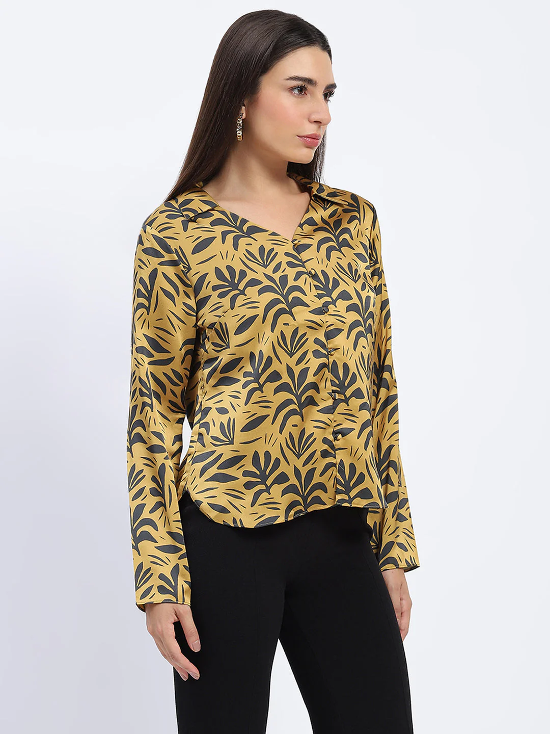 Madame Golden Leaf Print Shirt - Image 4