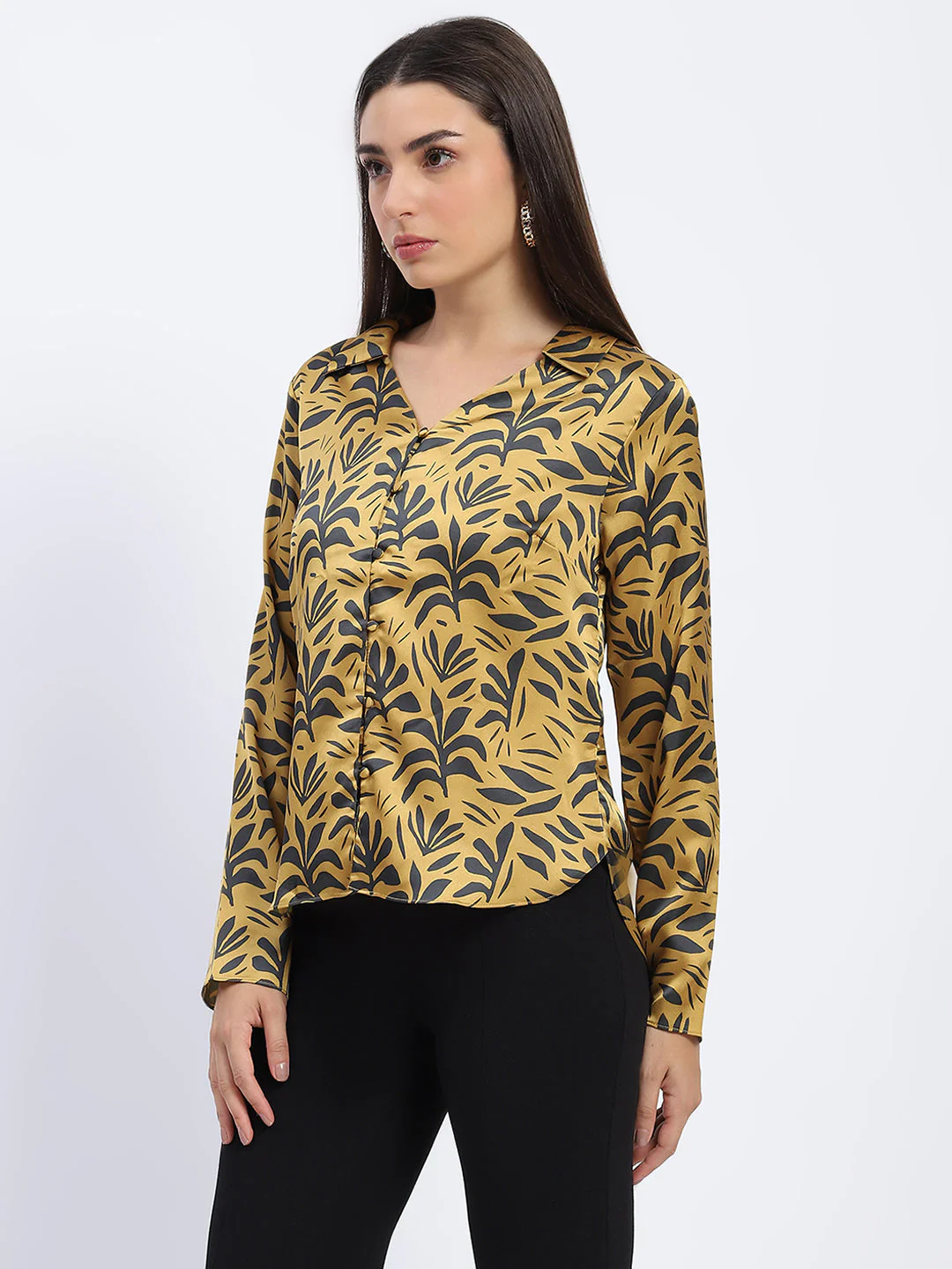 Madame Golden Leaf Print Shirt - Image 5