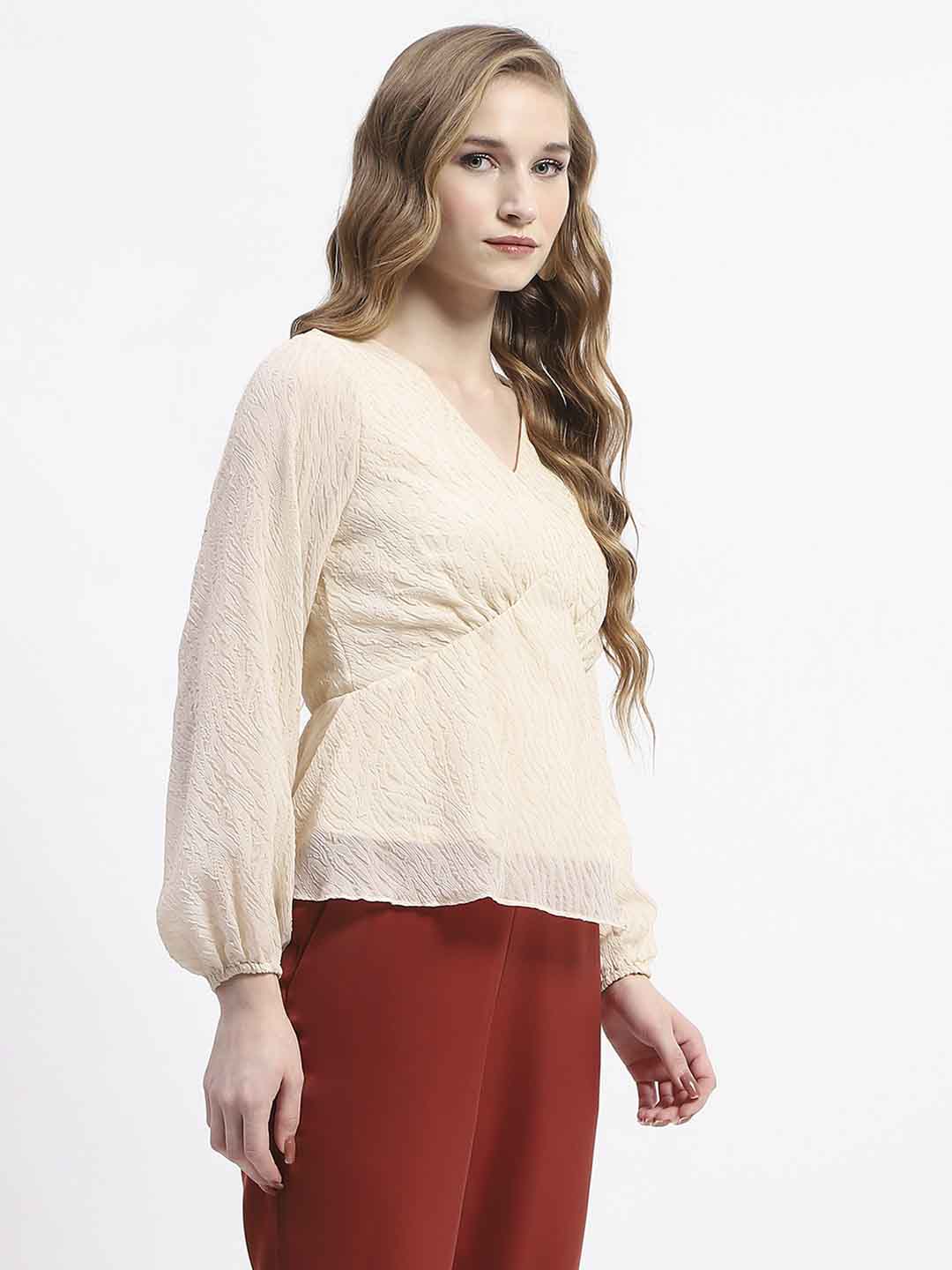 Madame Beige Empire Waist Top - Image 3
