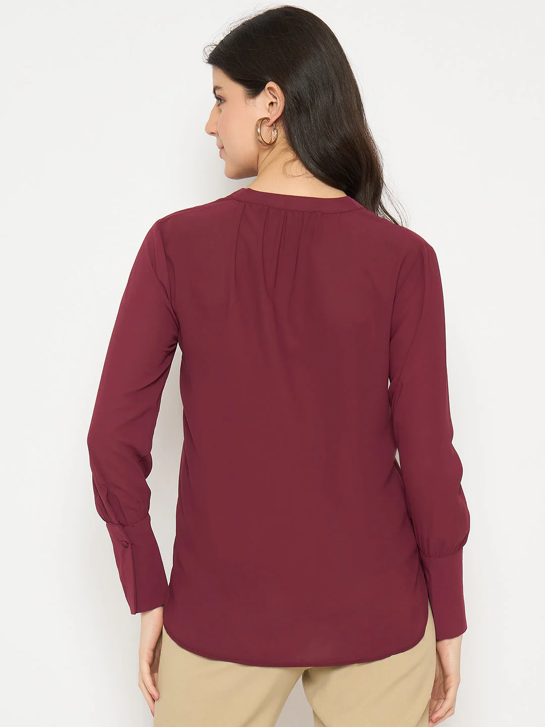 Madame Maroon Solid Shirt - Image 6