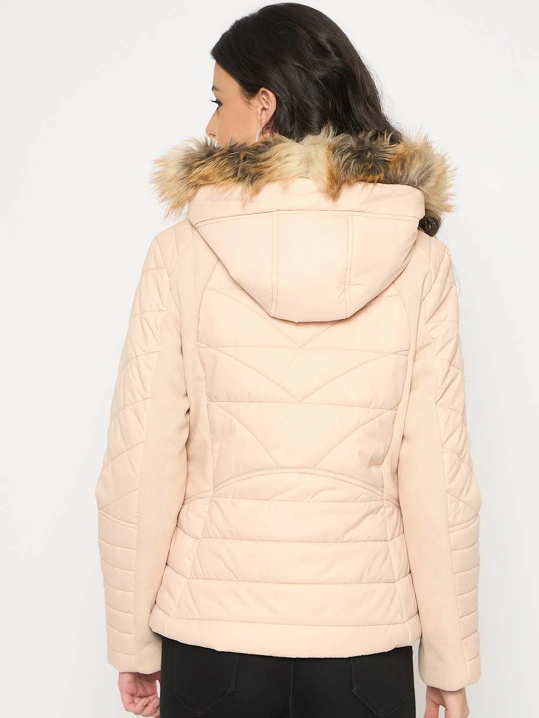 Madame Corduroy Two In One Beige Quilted Jacket - Image 6