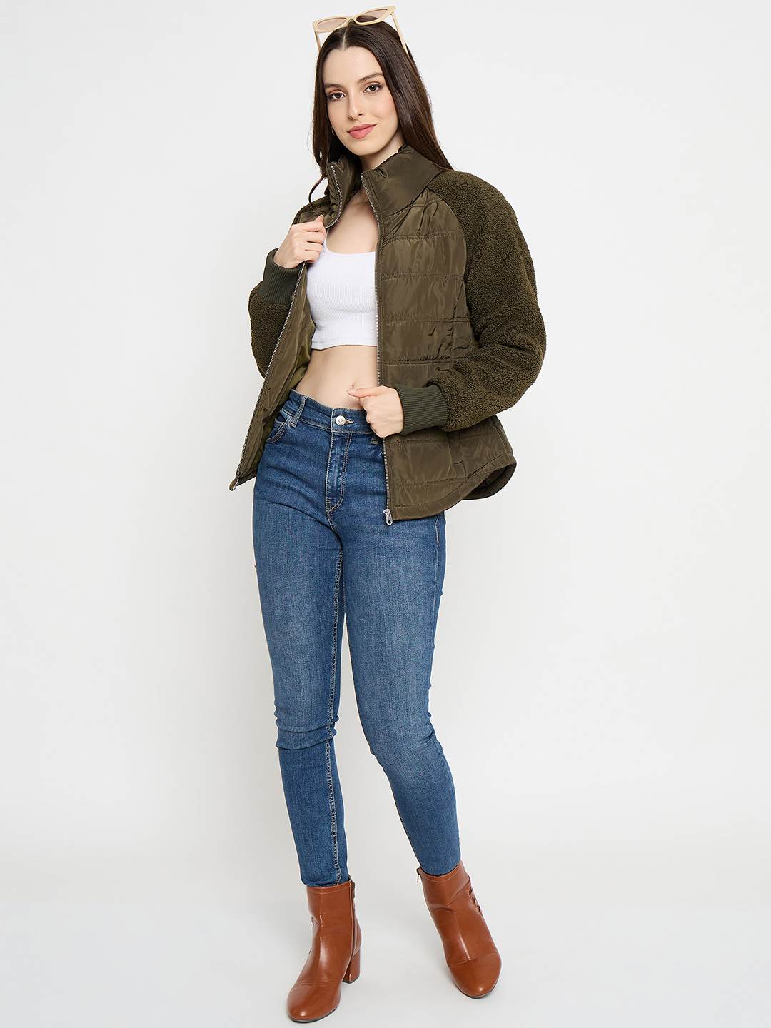 Madame Quilted Olive Green Jacket - Image 2