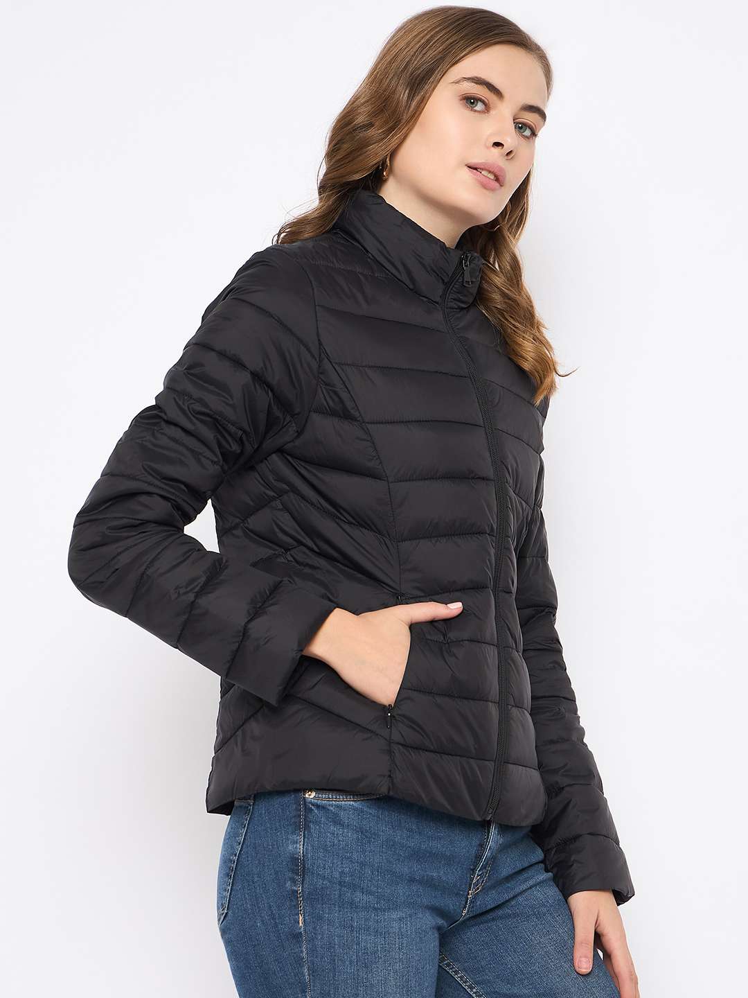 Madame Quilted Black Puffer Jacket - Image 4