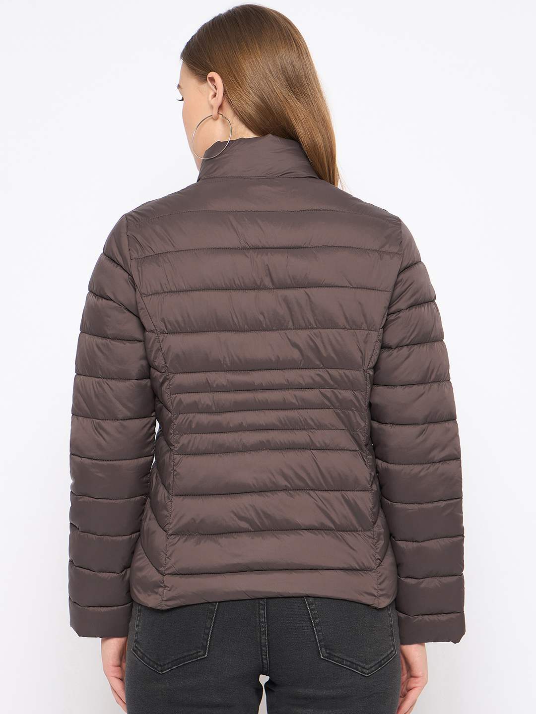 Madame Quilted Coffee Brown Puffer Jacket - Image 6